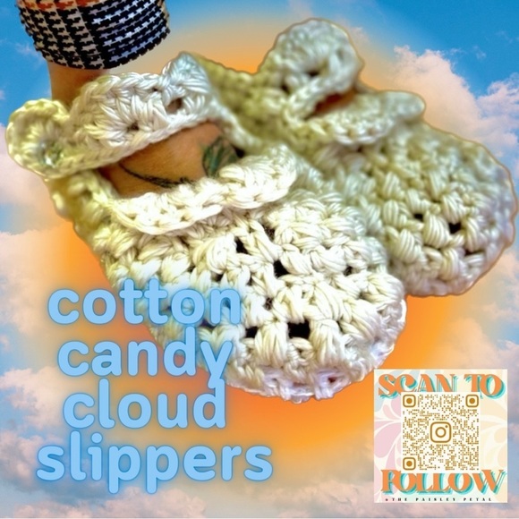COZY HANDMADE CROCHETED MARY JANE SLIPPERS - Picture 1 of 10